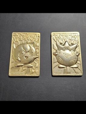 ⭐️ RARE 1999 Pokemon 23K Gold Plated Cards Bundle - Jigglypuff & Togepi ⭐️